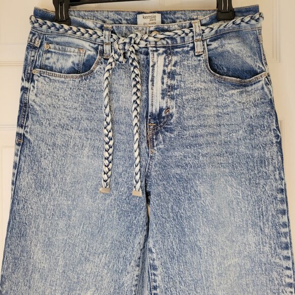 Kensie Denim - KENSIE Wide Leg Jeans w/ Rope Belt High Rise/Waist